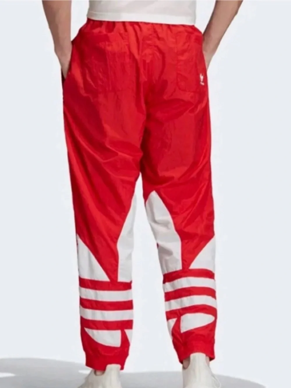 Adidas Originals large trefoil Red Track Pants with White detail size large